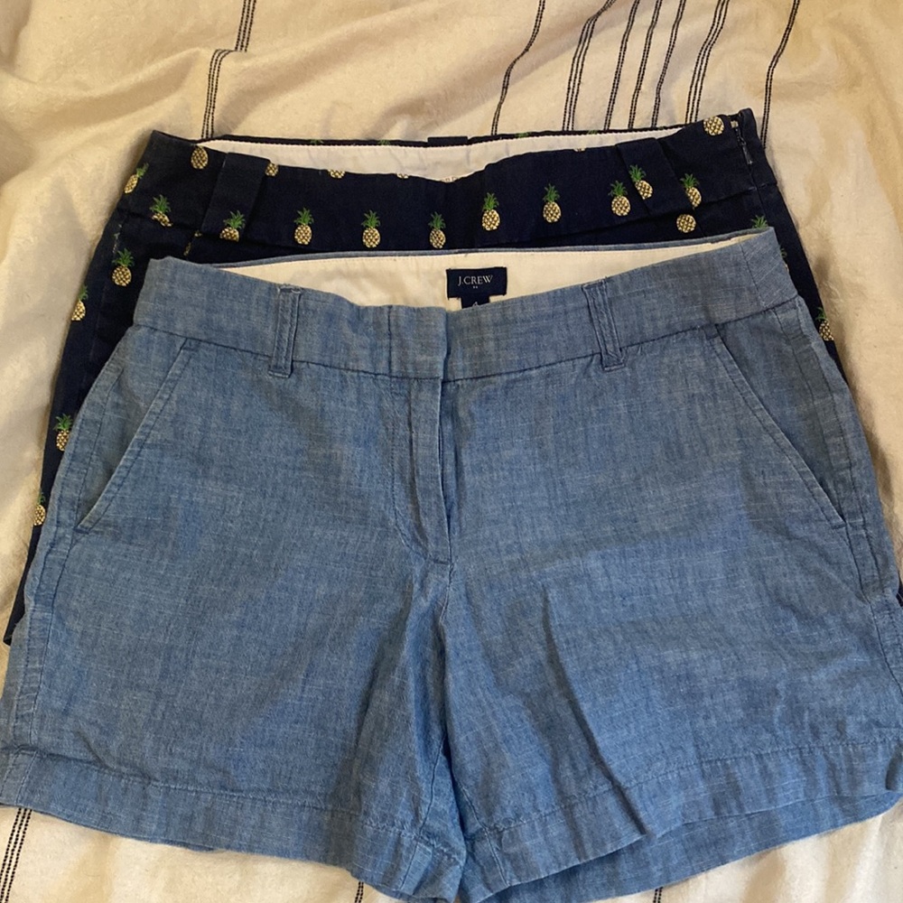 J.Crew Factory Pineapple/Chambray Shorts Lot